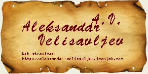 Aleksandar Velisavljev vizit kartica